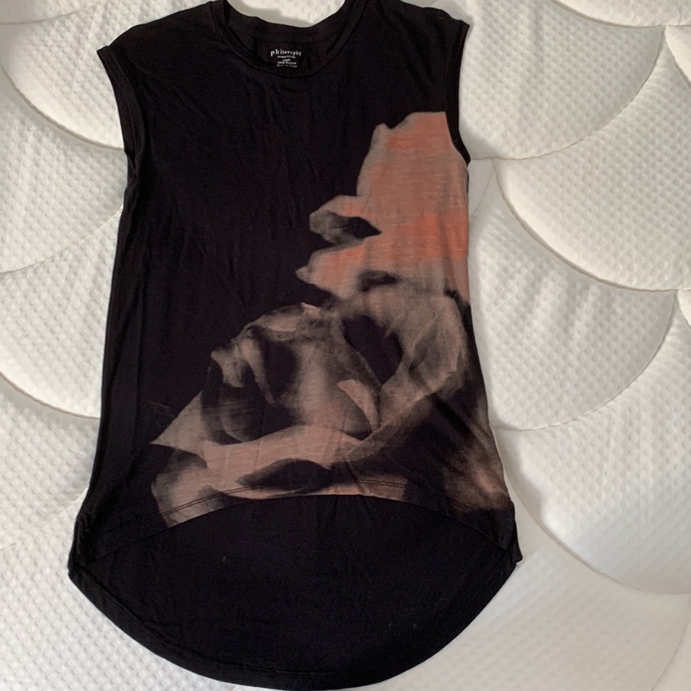 Philosophy sleeveless black top. Size S